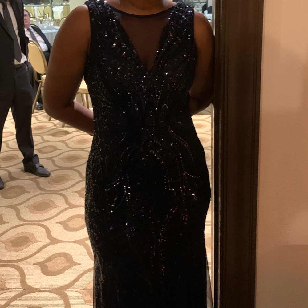 Blue sequins gown